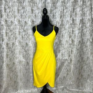 yellow spaghetti strap mini dress